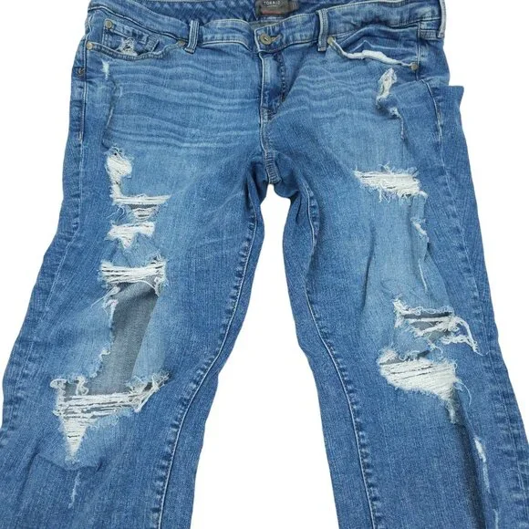 Torrid Jeans Boyfriend Straight Distressed Destroyed Plus Sz 20 Stretch HighRise - Picture 3 of 13